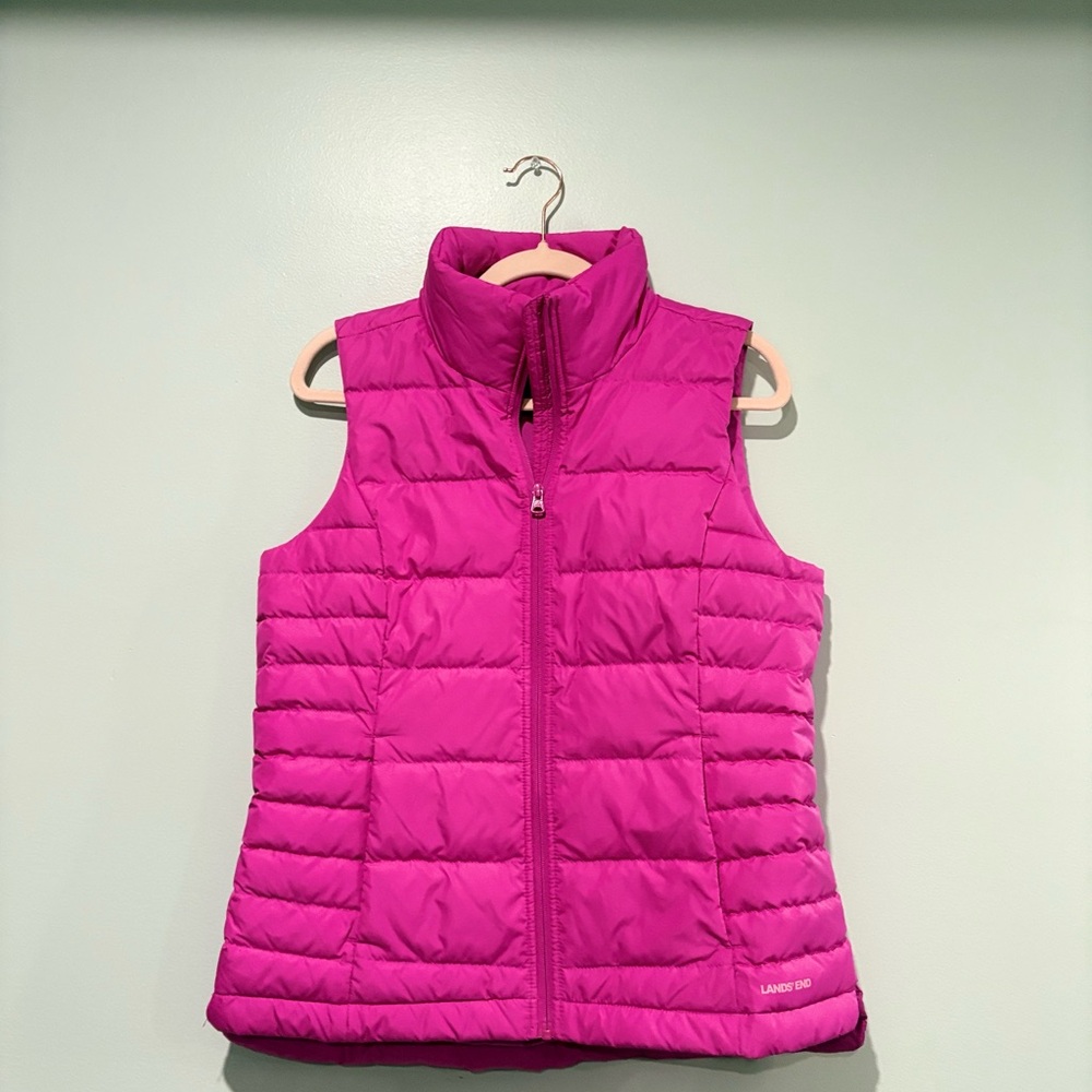 Lands' End Fuchsia Puffer Vest
